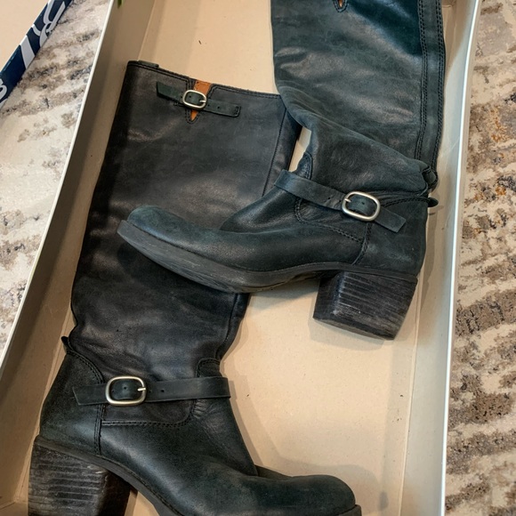 Lucky Brand Leather Boots - Motorcycle Boot - Picture 1 of 3